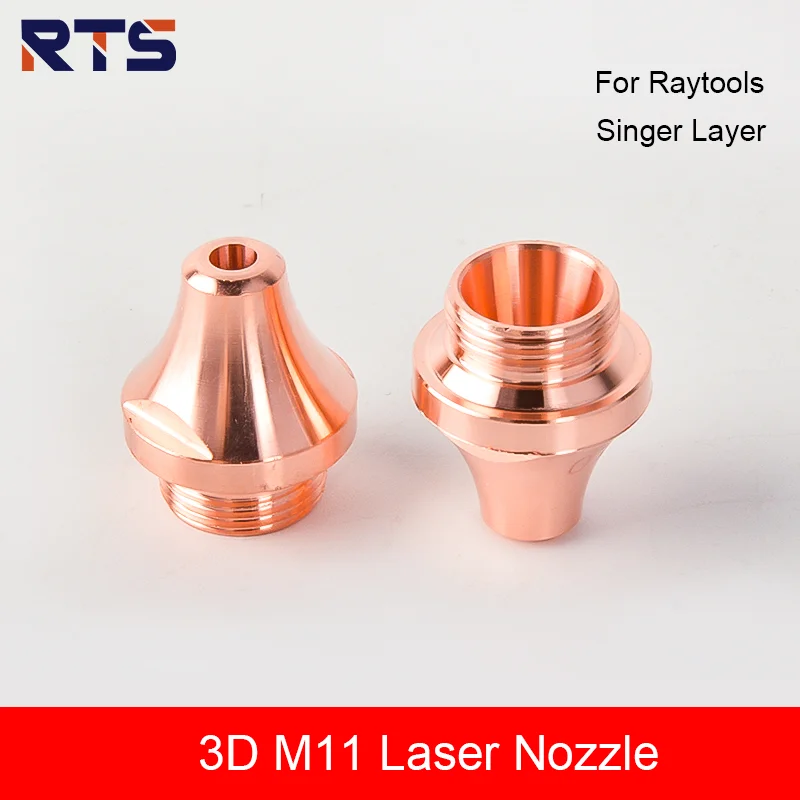 RTS 10Pcs/Lot 3D Laser Nozzle Single&Double Layer Dia.15mm H18 M11 Caliber 1.0-5.0mm For Raytools BM06K-3D F200 Head