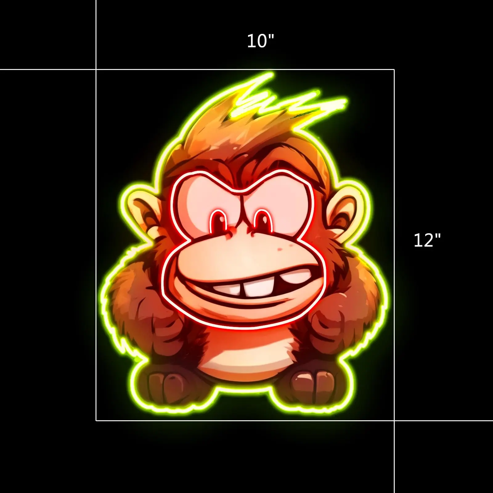 Monkey-LED Neon Sign Light, Cute Gorilla, Night Light, Animal Lamp, Quarto, Zoo, Game Hall, Bar do Hotel, Men's Cave Mall Decor