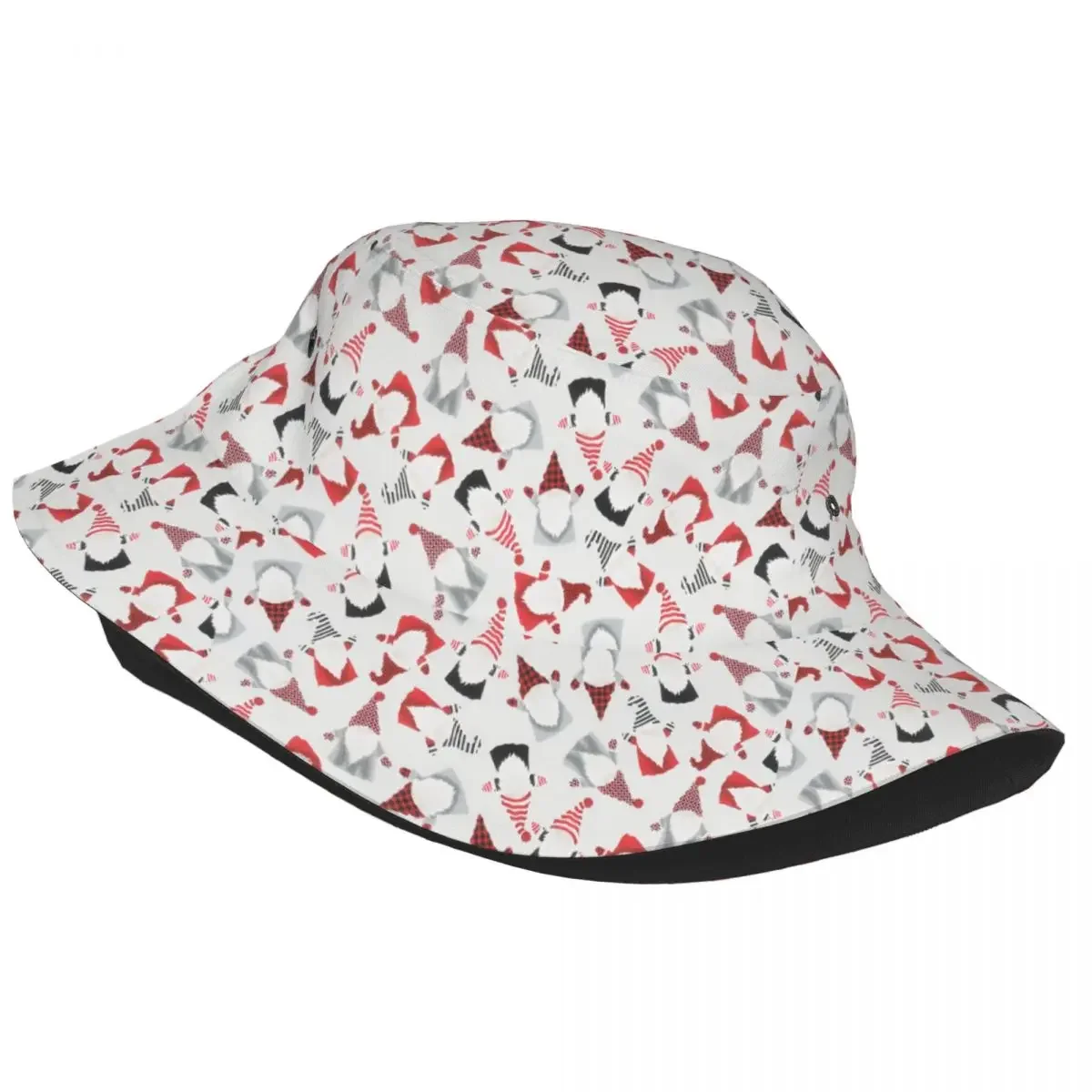 Fashion  Holiday Snow Fun Gnomes Bucket Hats For Men Women Printed Summer Travel Beach Fisherman Cap