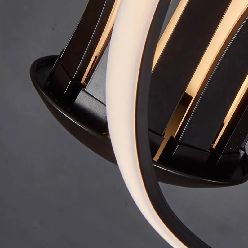 Modern Black Color Chandelier Lamp Flowers Decoration Led Pendant Lamp Simple Style Bedroom Fitting Hanging Light Living Room image 6