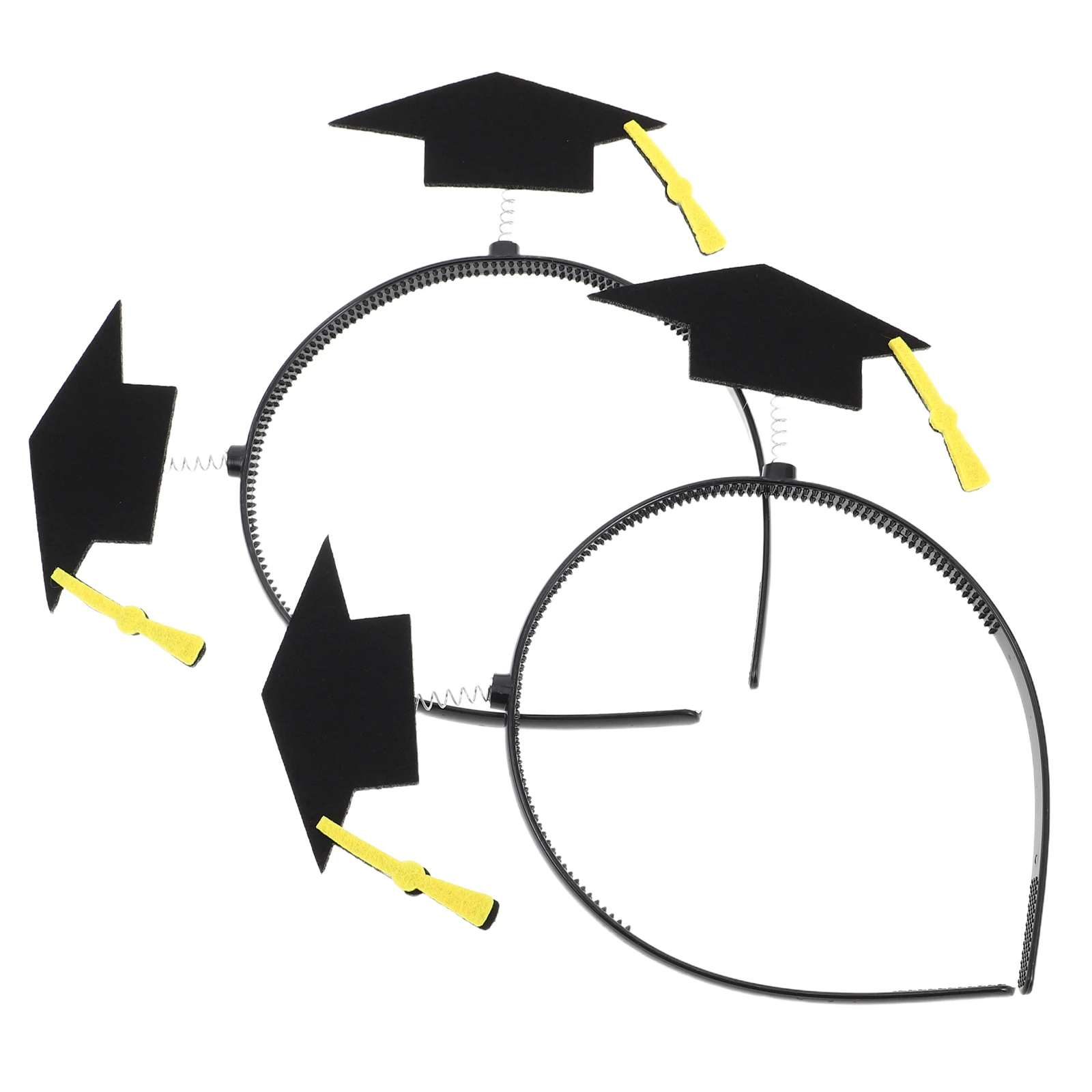 

2pcs Graduation Party Hairband DIY Bachelor Cap Decor Non-Woven Fabric Lightweight Prom Headband for School Dance Costume