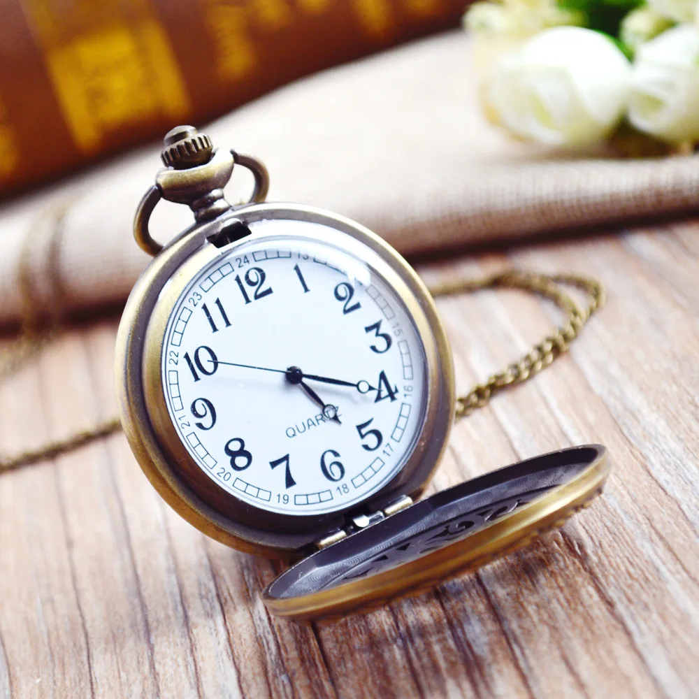 ساعة جيب كوارتز صينية مجوفة ، ساعة فليب ريترو ، ساعة حائط مجوهرات ، هدية كلاسيكية