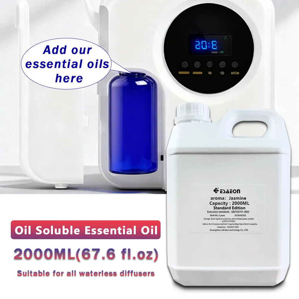 ESAEON 2000ml (67.6 fl.oz) Jasmine/Ritz-Carlton Fragrant Essential Oils - Hotel Diffuser Supplement Liquid, Aroma Diffuser Oil
