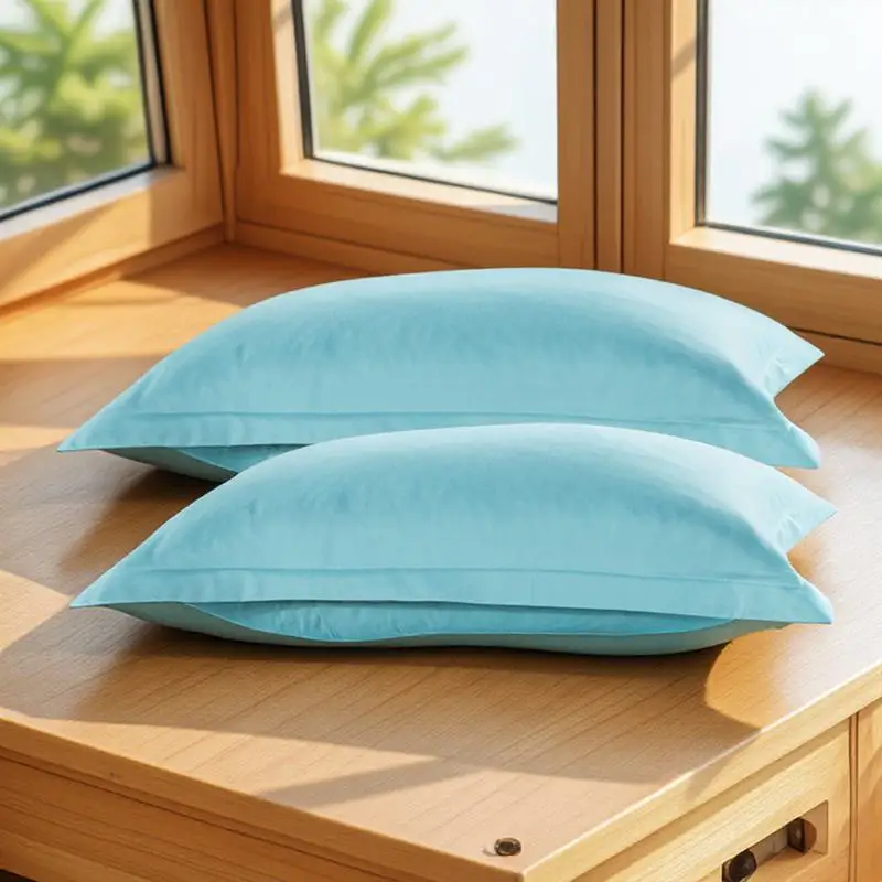 

Furted Pillow Cover 18 9x29 1inch Light Blue Polyester Fiber Envelope Opening Decorative Bedding Case Soft Comfortable Bright