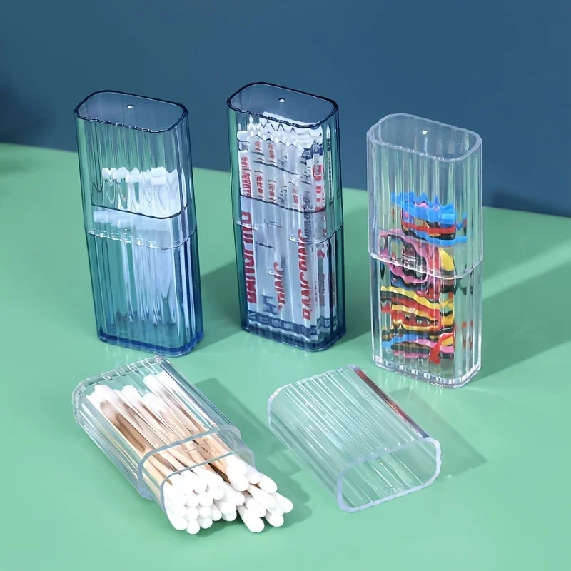 1pc Portable Transparent Storage Box Travel Travel Toothpick Simple Small Objects Wound Stickers Sorting Box 4.09in*1.33in