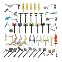 Castle Knights Building Block Weapon Middle Ages Blunt Instrument Mjolnir Mace Hammer Spiked Club Nunchaku Moring Star Flail