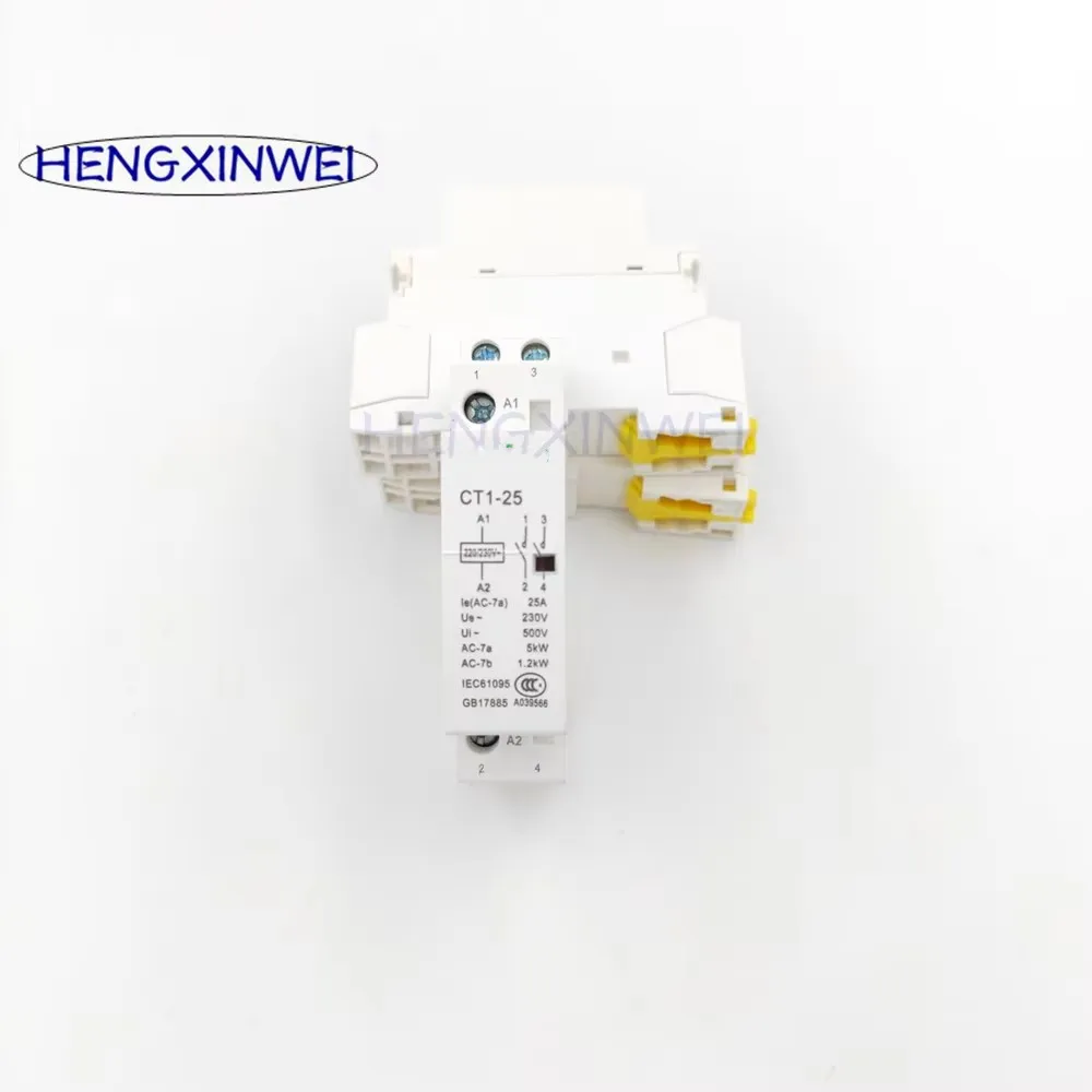Din Rail Household AC Contactor CT1-25 2P 10A 16A 20A 25A 220/230V Household Contact Module Din Rail Modular Contactor