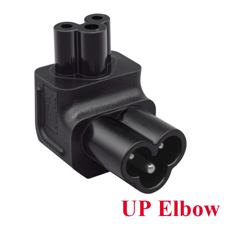 Black Elbow PVC copper 2.5A 250V IEC320-C6 Male to C5 Female plug socket converter for Power printer notebook adapter