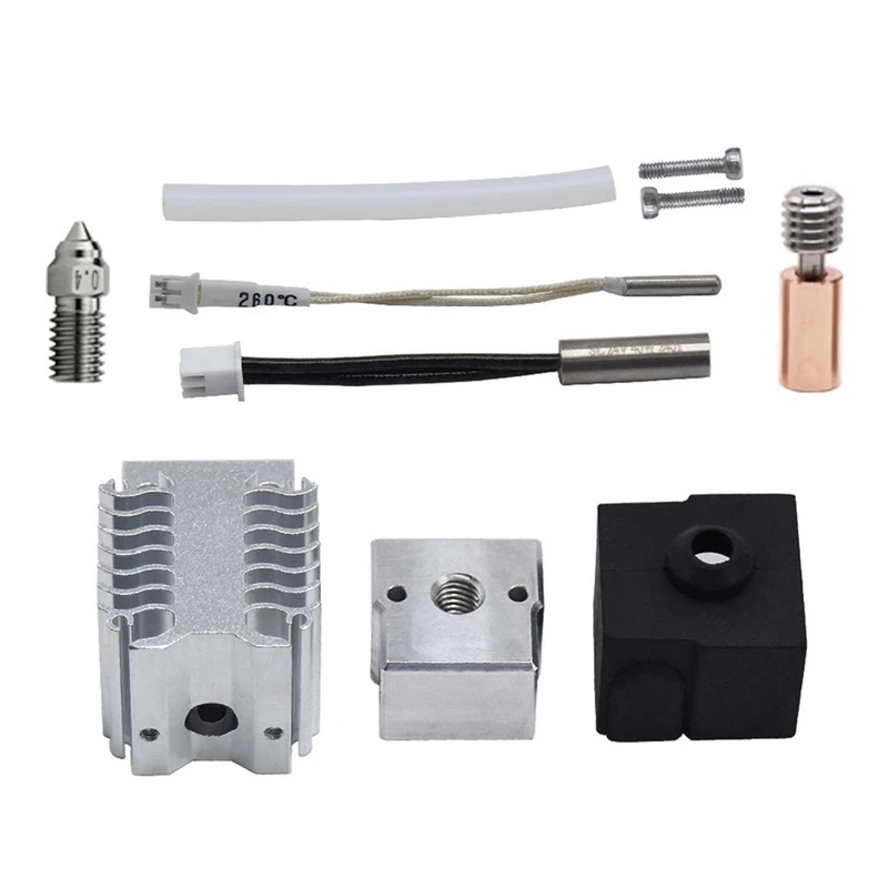 

For Ender-3-V3 SE Hotend Nozzle Kit Bimetal Pipe+Copper Plated Nozzle 0.4Mm 24V 40W Heating Block Extruder Hotend Kit