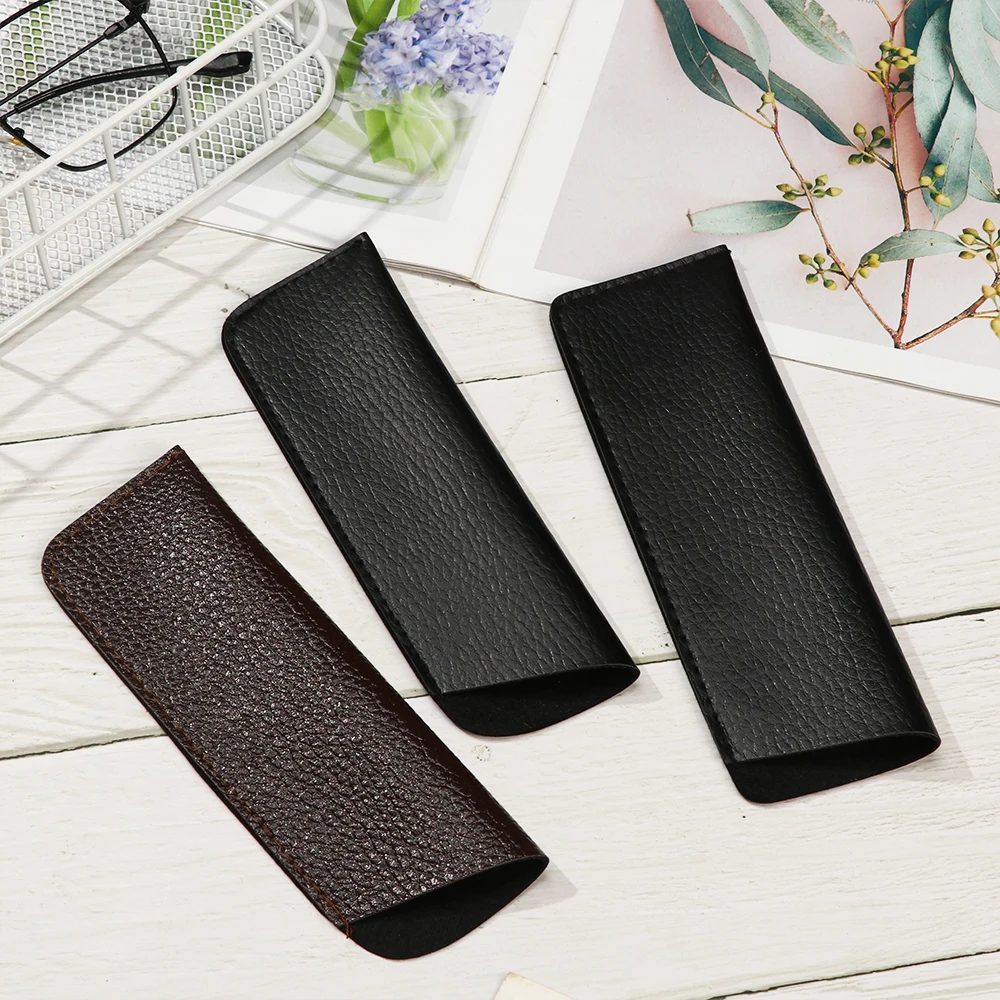 1Pcs Soft Leather Reading Glasses Bag Case Waterproof Sun Glasses Pouch Simple Eyewear Storage Bags Eyewear Accessories