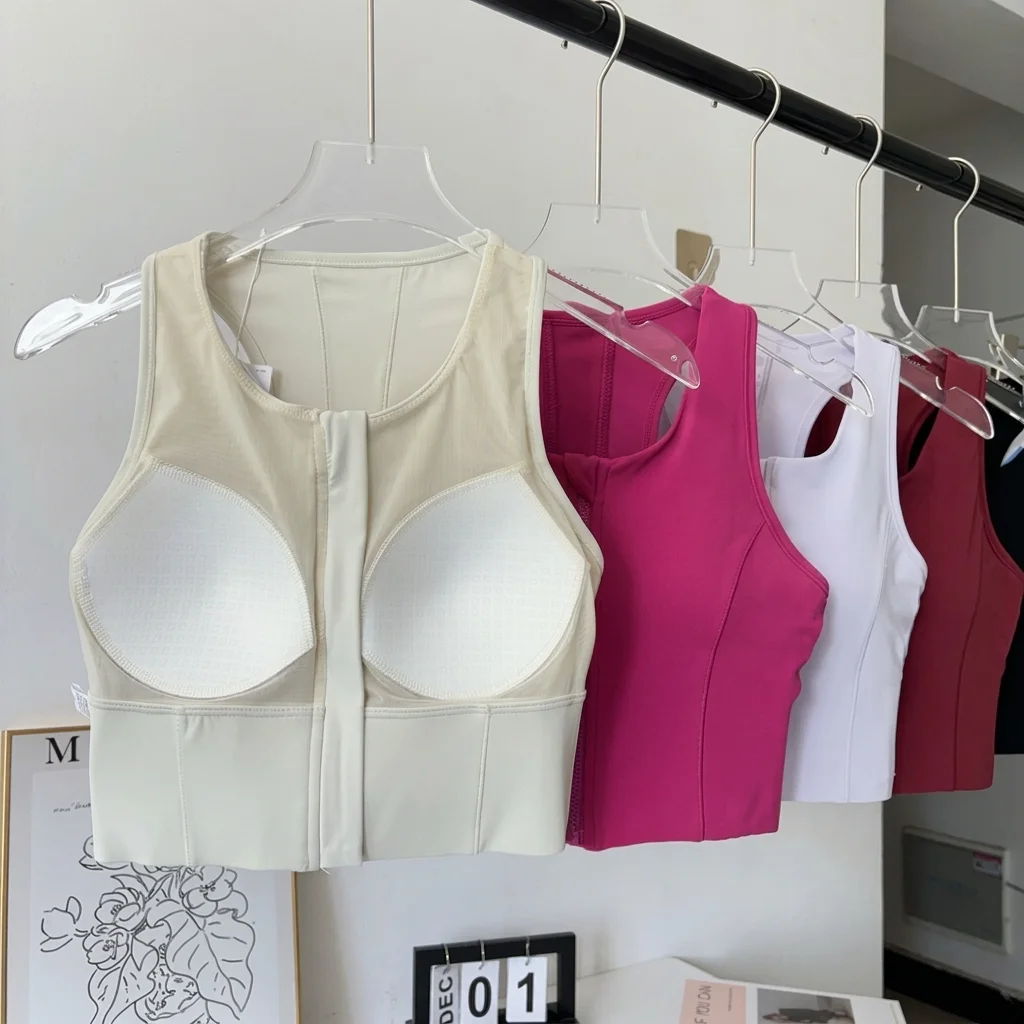 Hochstoßfester Sport-BH für Damen mit Frontreißverschluss, atmungsaktive Fitness-Unterwäsche, Sportweste für Laufen, Fitnessstudio, Yoga-BH – Detail 11