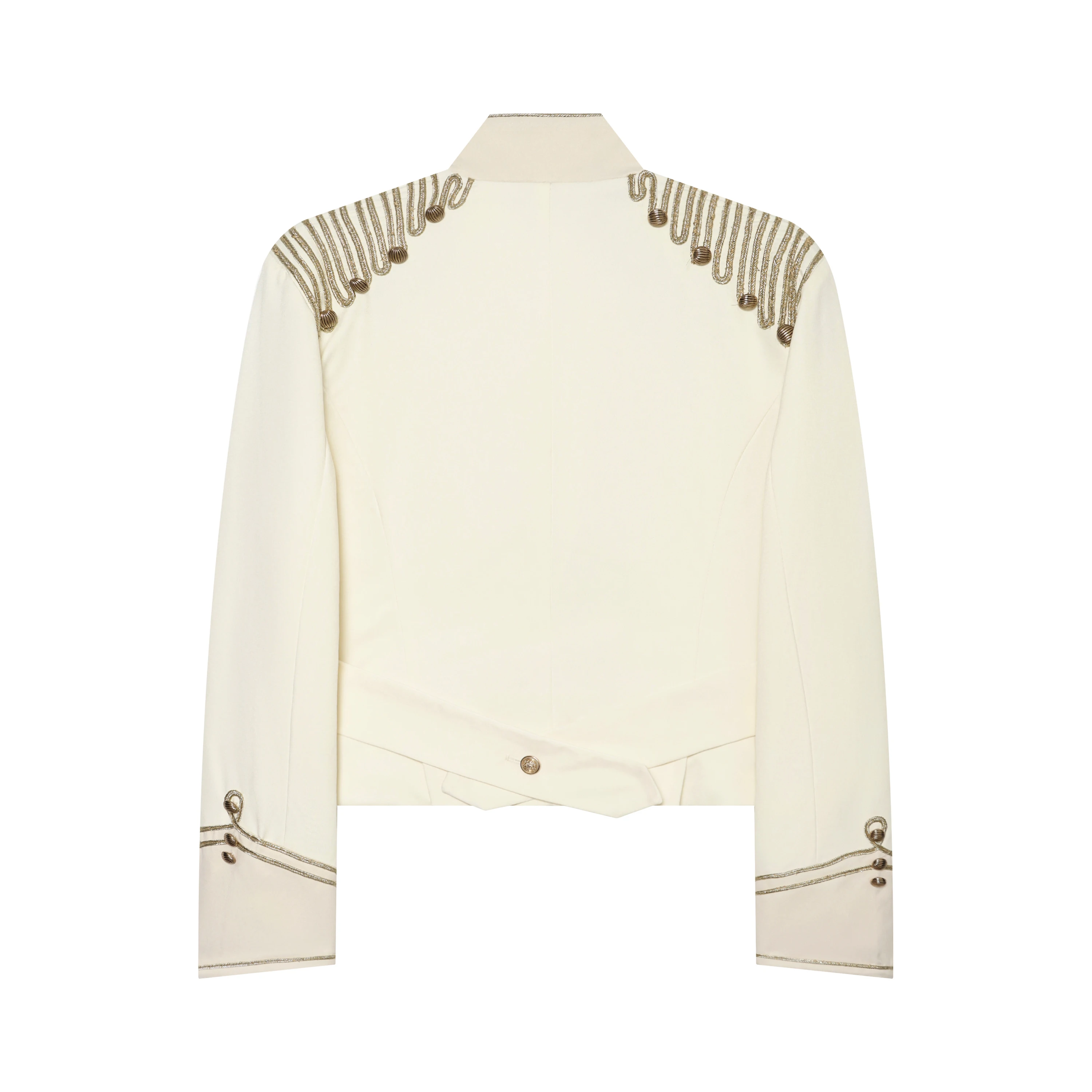 Fanan Guobioziy Women's Jacket 2026 Fall New Beige Long-Sleeve with Knot Button Decor Cavalry-Style Jacket Trendy and Stylish