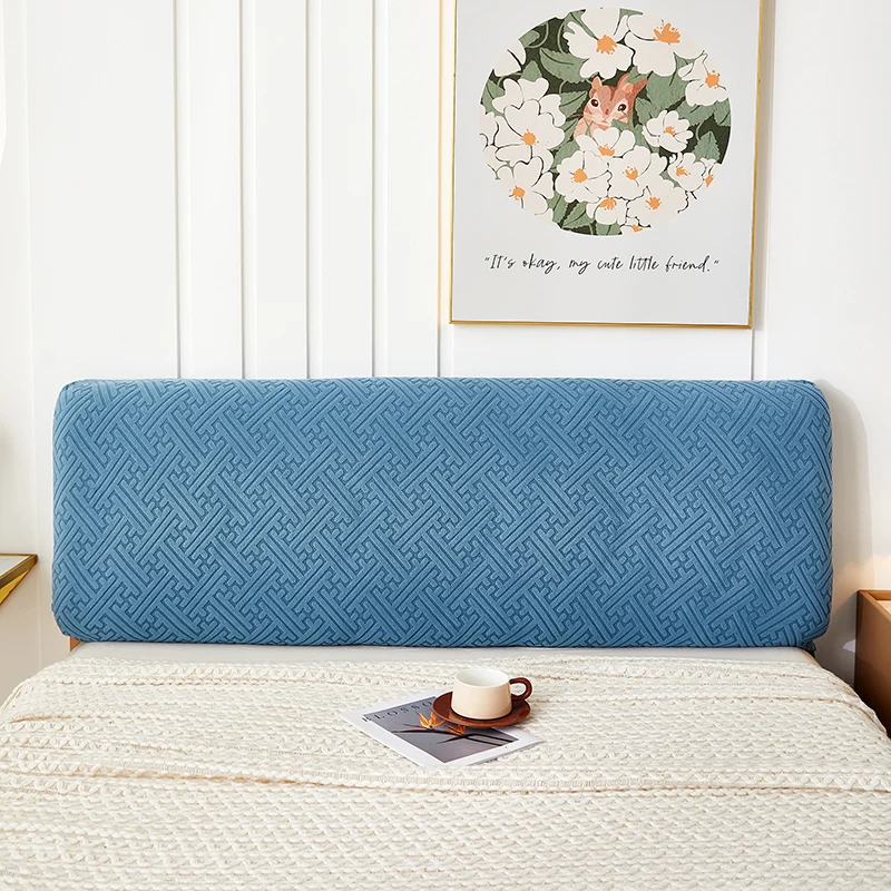 New Solid Color Jacquard Bedhead Cover - Simple Full Enclosure Bedhead Back Panel Dust Cover