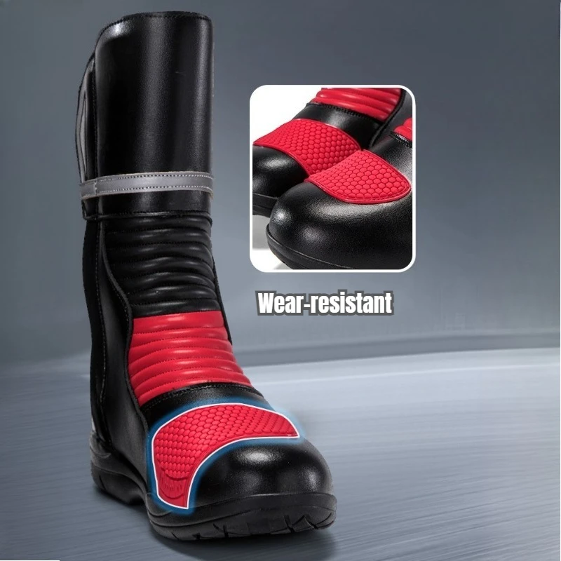 Hot Men's Moto Boots High Top Windproof, Waterproof, Anti-collision Motorcycle Boots Breathable, Anti-skid, Safe Outdoor Riding