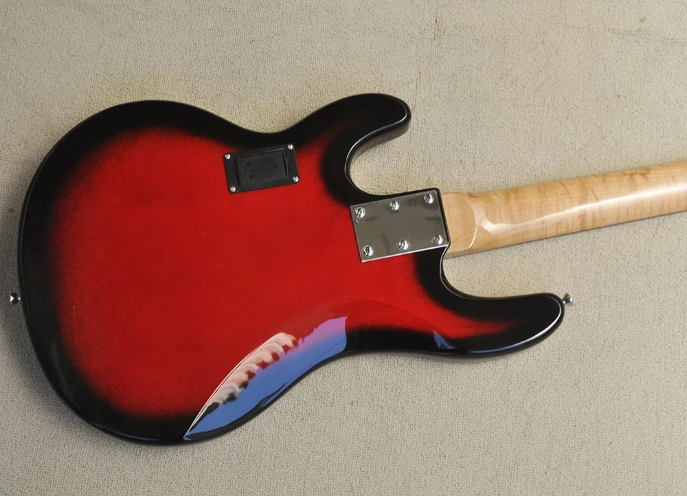 4 Strings Red Electric Bass Guitar with Humbucker,Rosewood Fretboard,Can be Customized