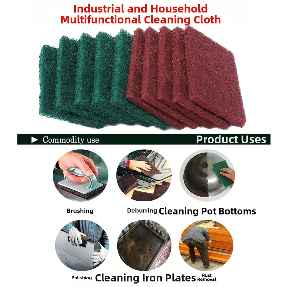 Professional Scouring Pad Red Scouring Pad Roll For Kitchen Stainless Steel Rust Removal And Dish Cleaning 6m Long