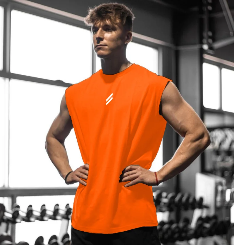 

Men Round Collar Sports Tank Top Men's Breathable Loose Mesh Sleeveless pullover quick-dry gym vest male Fitness Training Vest