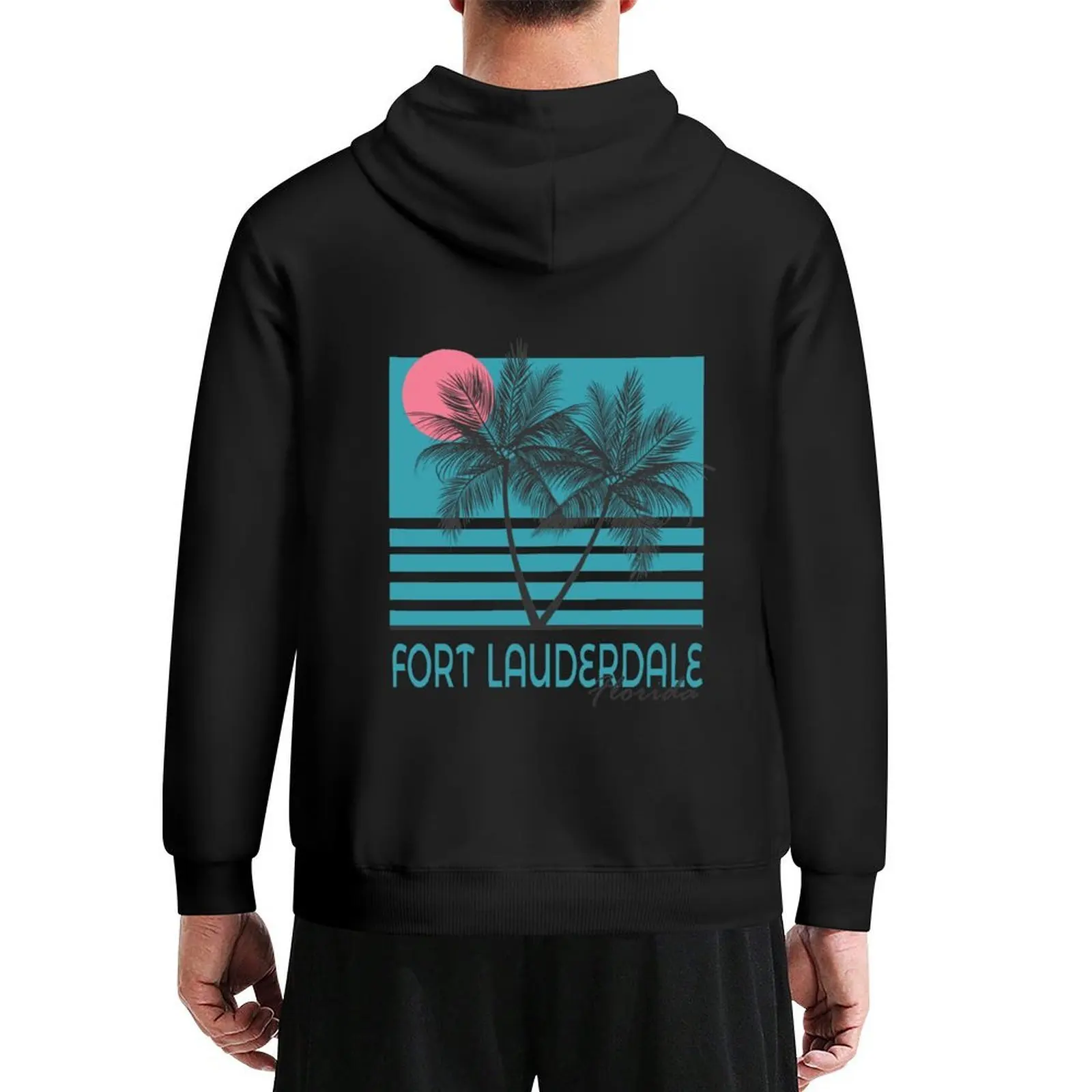 

Fort Lauderdale Florida Souvenirs FL Vintage Palm Trees Hoodie hooded shirt autumn new products men clothing graphic hoodie