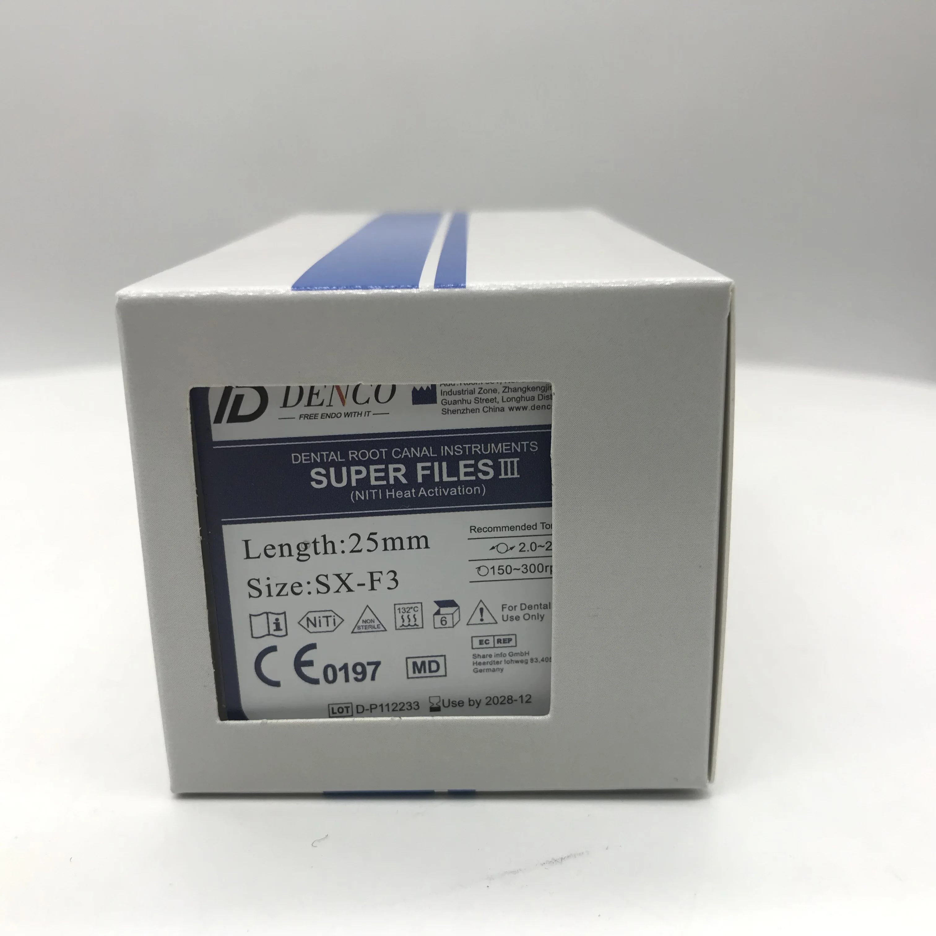 Denco file Super III Niti aktivasi panas biru panjang 25mm SX-F3 berbagai macam dengan 5 kotak