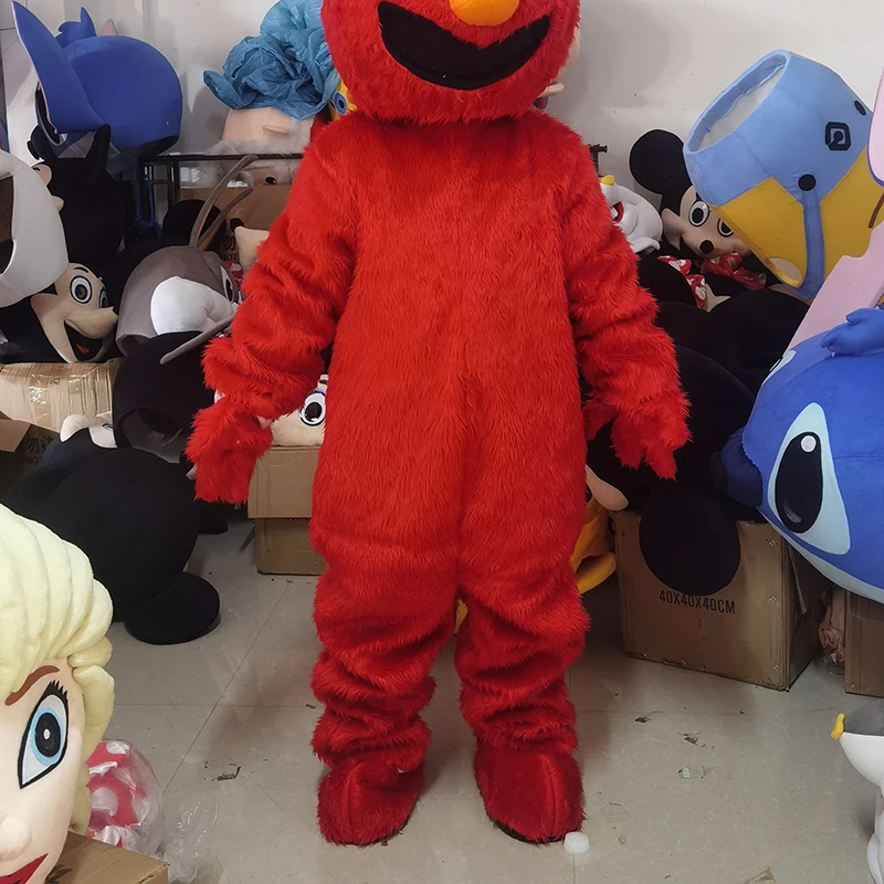 Costume della mascotte del mostro shaggy rosso Cosplay Anime Cartoon Walking Doll Holiday Party Activity Performance Set di carnevale di Halloween