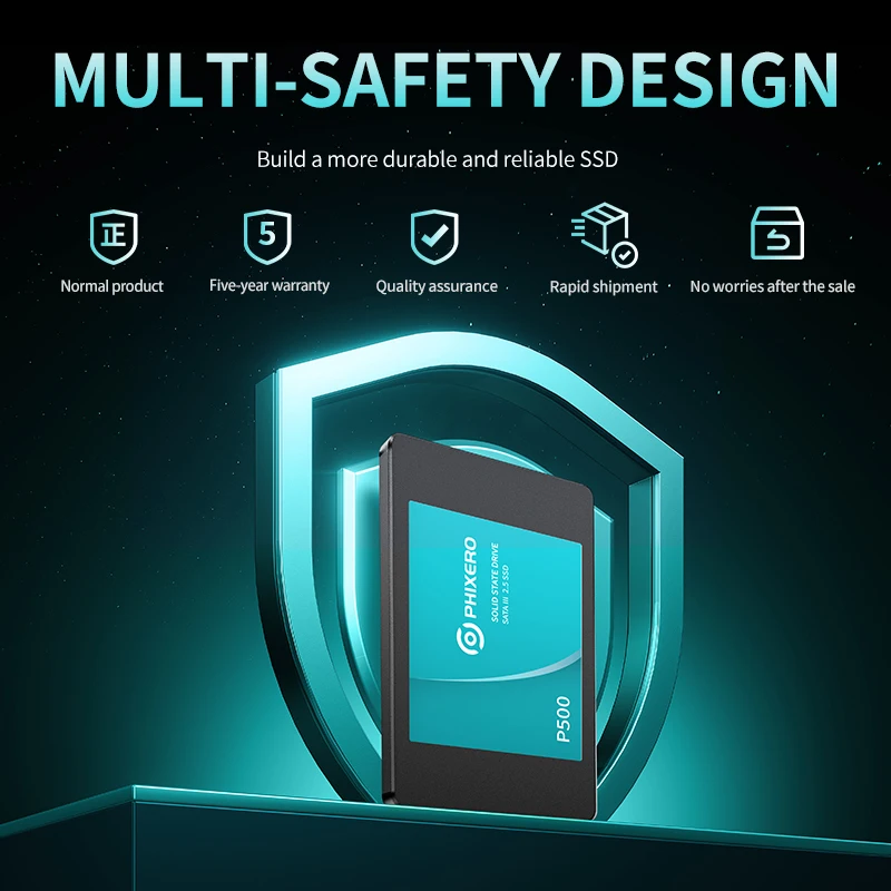 PHIXERO SATA III SSD HDD 2.5인치 내장형 솔리드 스테이트 드라이브 3D NAND 128GB 256GB 512GB 1TB 2TB 4TB PC 노트북 데스크탑 업그레이드용