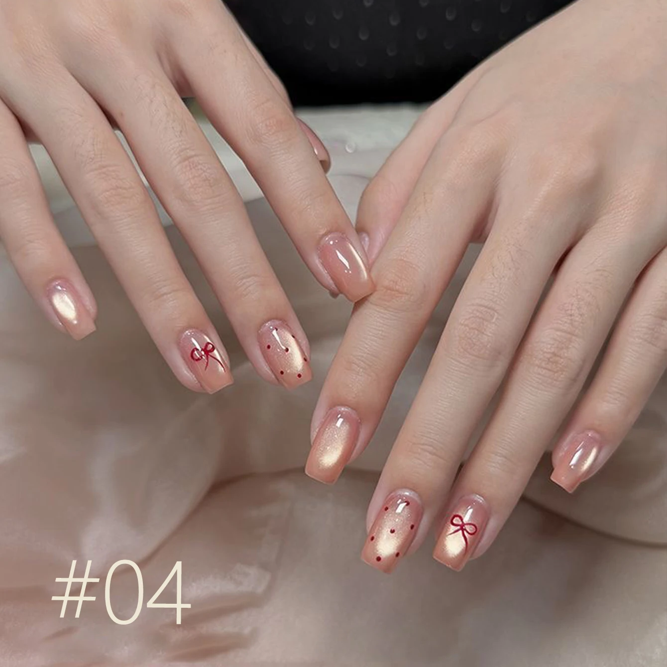 10ML 1pcs Gold Moonlight Ballet Cat Eye Nail Polish Cute Nails Collection Nude Glass Bead Cat Eye French Tip Nails Pink Nails