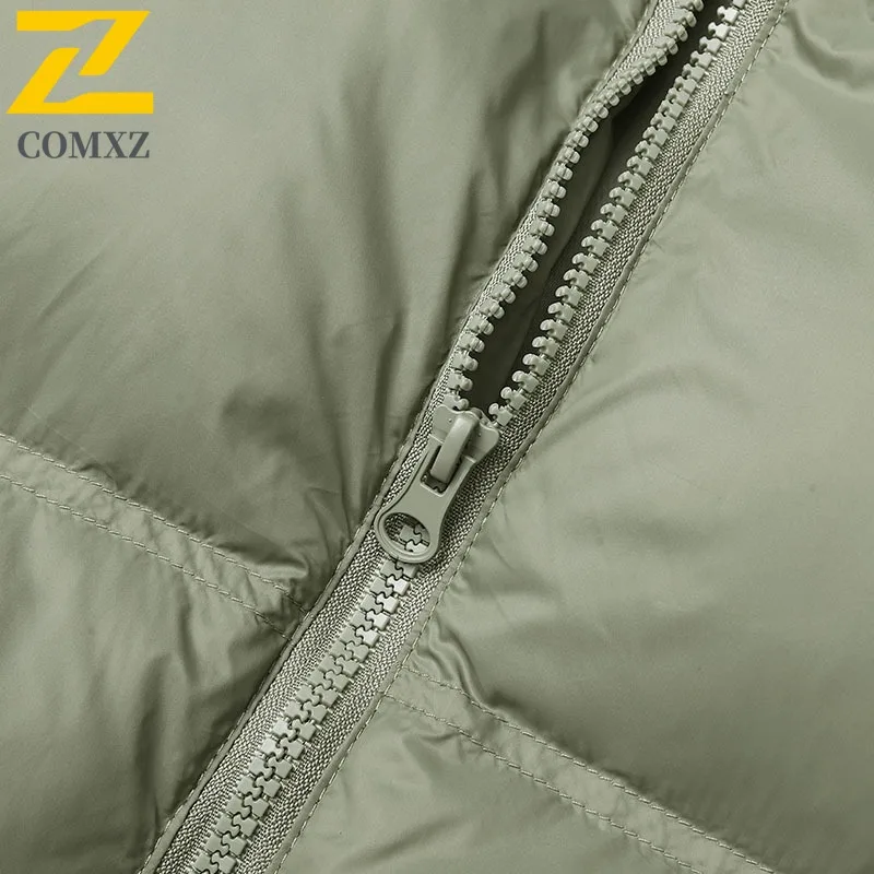 COMXZ Men Parker Coat Trendy Brand Ski Street Warm Windproof Casual Travel Cotton Padded Jacket Windproof Snow Puffer Jackets