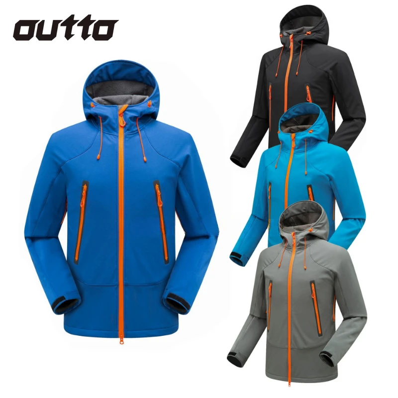 Men Fleece Soft Shell Charge Jacket Windproof Wear-resistant Breathable Warm Coat Outdoor Sports Hiking Camping Cycling Jackets