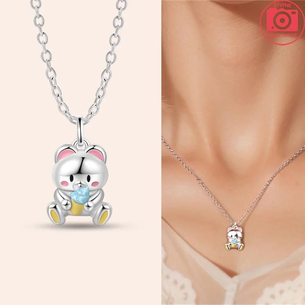 Original 925 Silver Plated Elephant Rabbit Koala Tiger Easter Egg Animal Beads Fit Bag Charms Bracelet Jewelry Gifts for Women view 4
