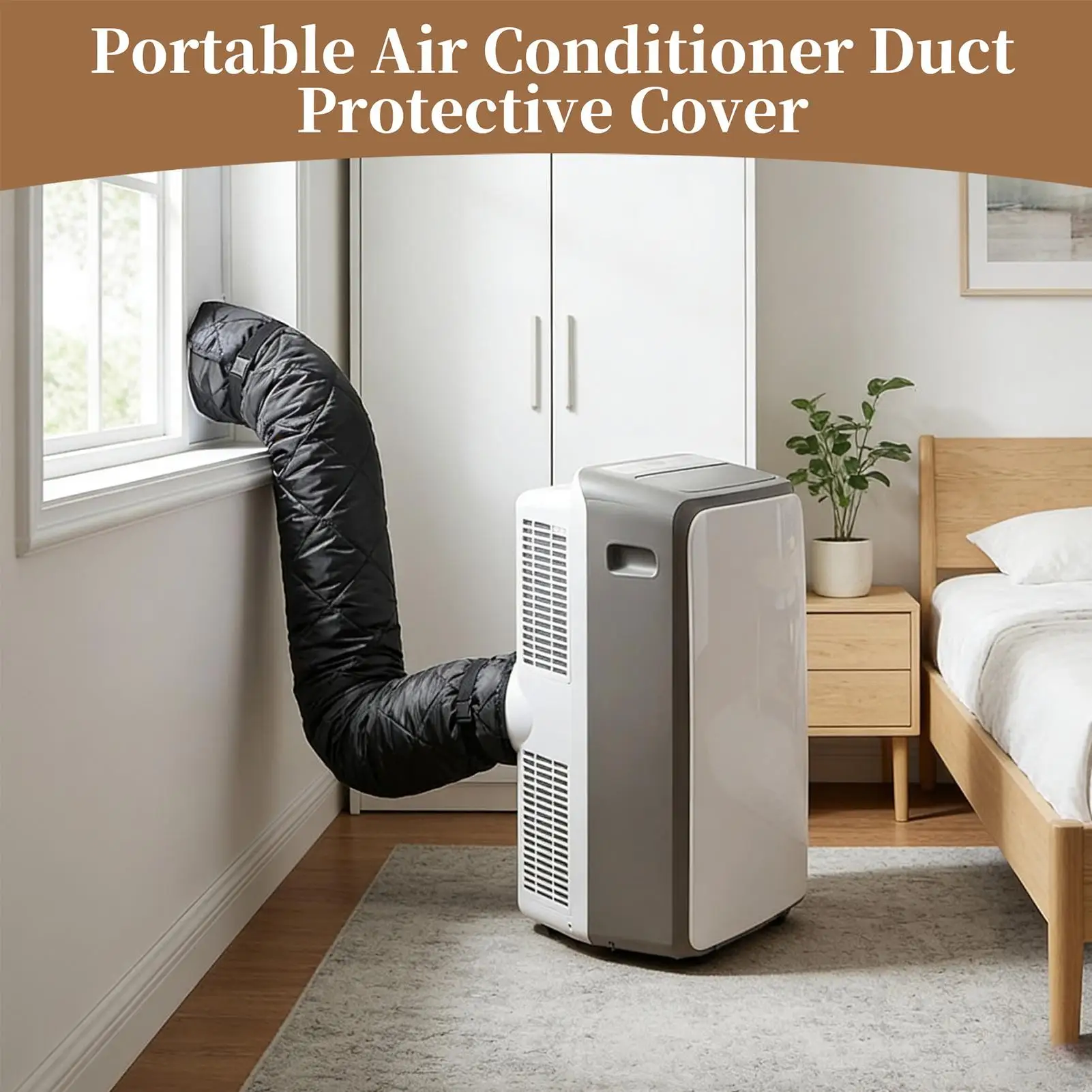 Portable Air Conditioner Hose Cover Fits 5.8-6 Inch Protector Ac Exhaust Hose Insulation Cover for Living Room Bedroom Home view 4