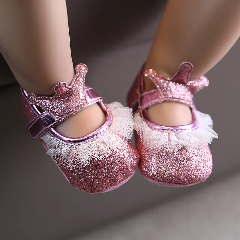 HAIZHIW Baby Girl Fashion Lace Lace Solid Color Princess Shoes Comfortable Soft Sole Non-Slip Toddler Shoes Baptism First Walker