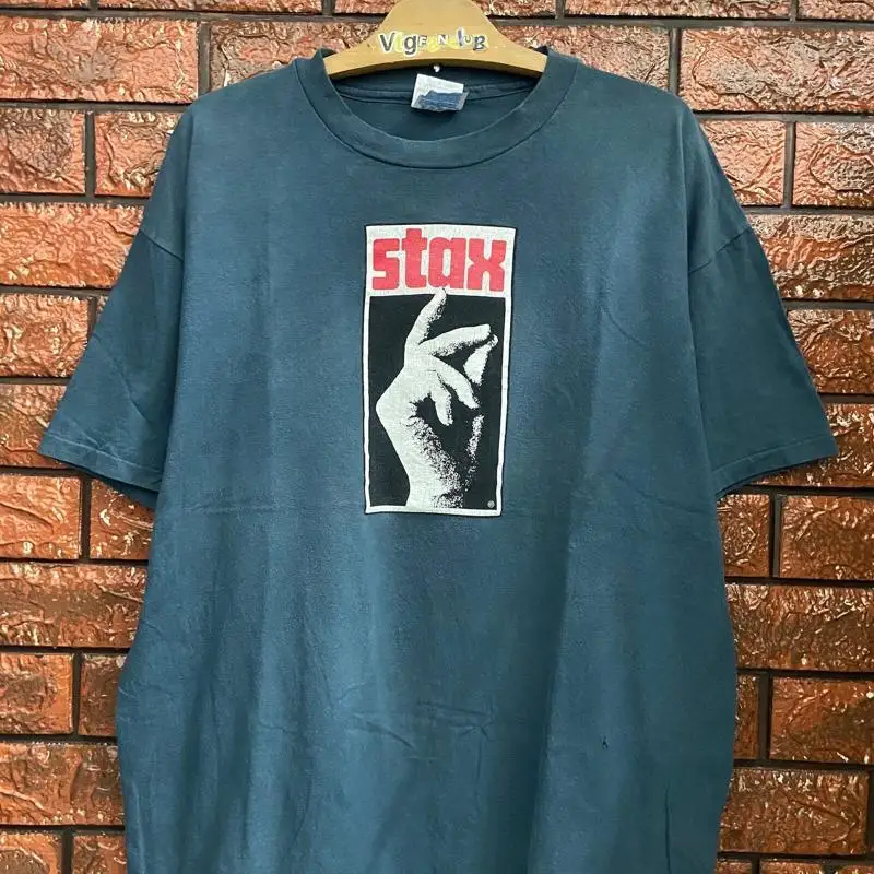 Vintage 90S Stax Records American Blues Funk Jazz Black Record Label T Shirt C