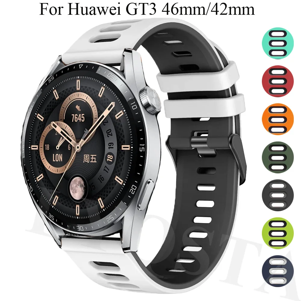 

20 22mm Strap for Huawei Watch GT3 46mm 42mm Silicone Band Watch GT Runner GT2 3 Pro Magic 2 46mm Bracelet Watchband Replacement