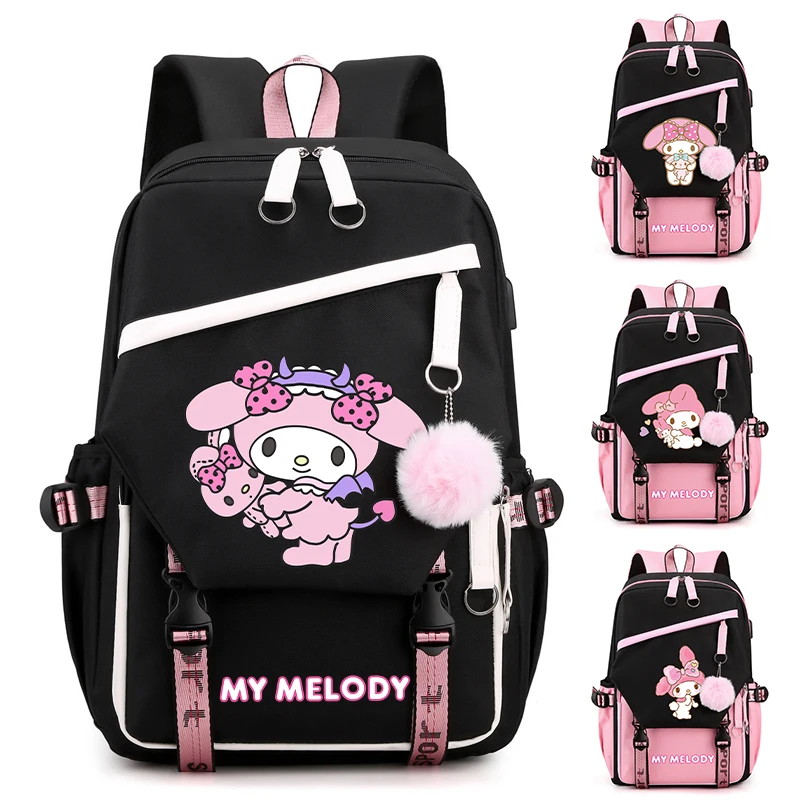 Anime My Melody Backpack Girl Boy Children Back To School Knapsack Student Teenagers Cartoon Rucksack Women Travel Bag Mochilas