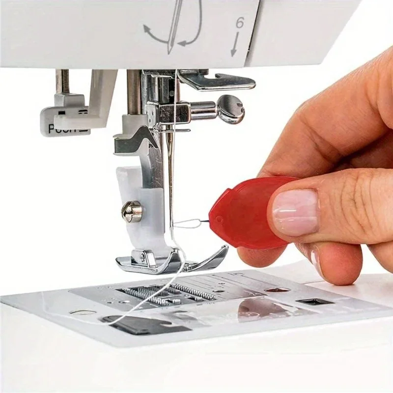 인체공학적 손잡이와 가이드가 있는 간단한 자동 바늘통입기 10개 - 다양한 색상의 재봉 액세서리, DIY 홈 데코
