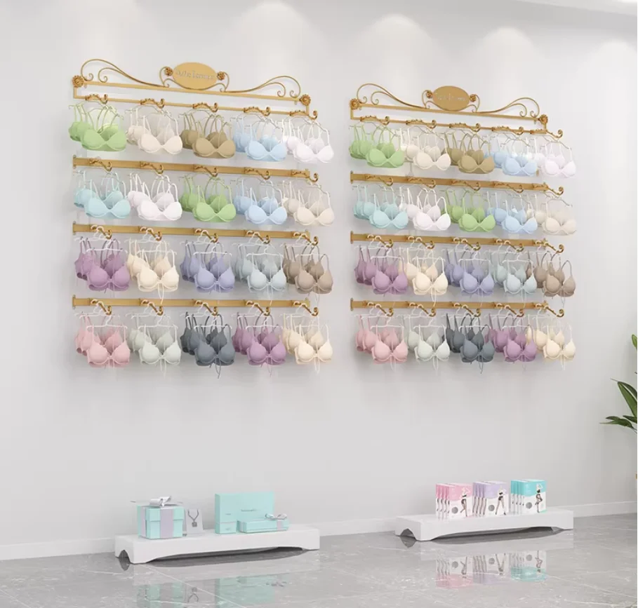 IronworkUnderwear Store Bras And Underwear Adjustable Wall Display Rack Multi-functional Bra Pajamas Hanger Wall Hanging Multi-l