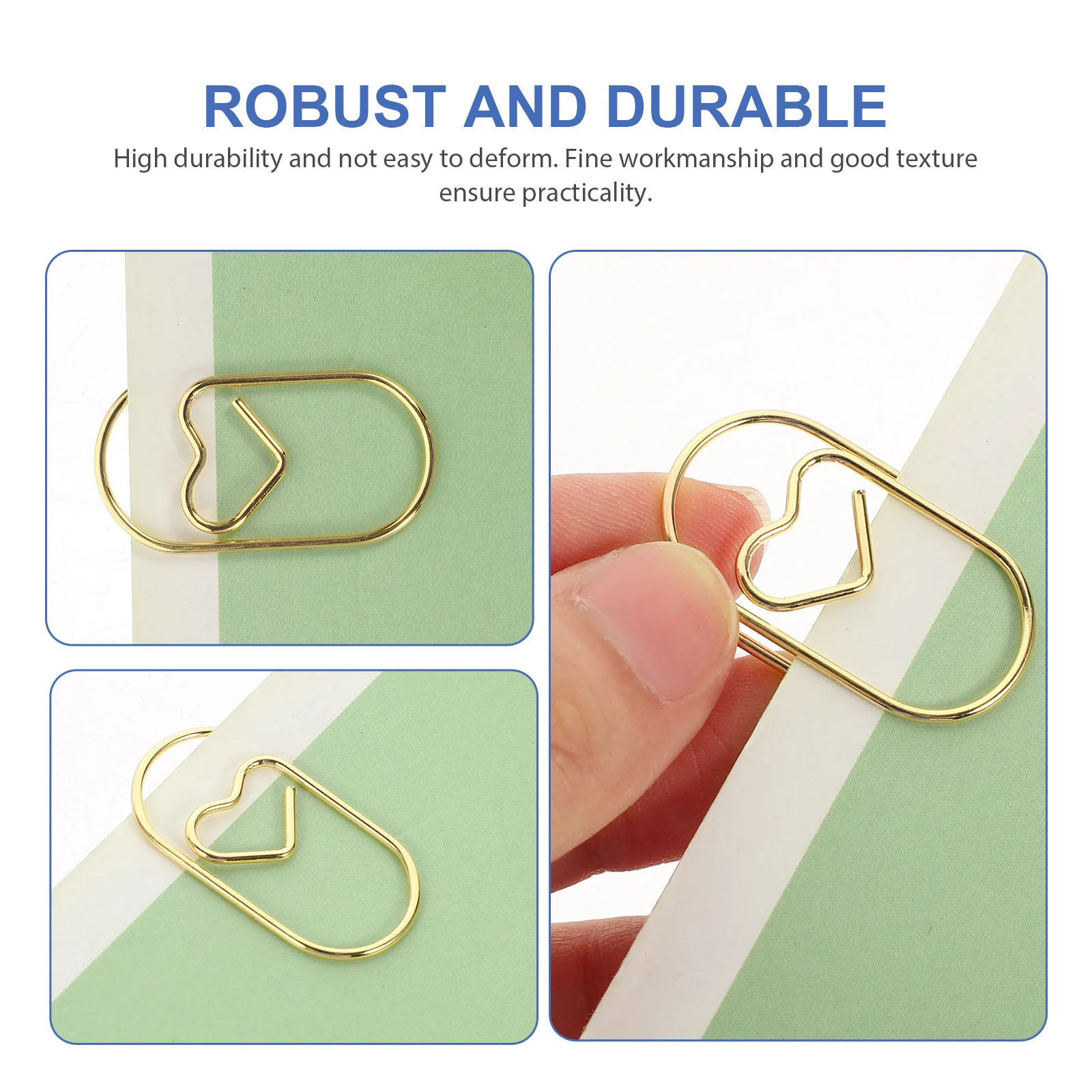 100 Pcs Office Supplies Mini Love Letter Folder Large Clips Metal Adhesive Cable Small Knitting Ornaments