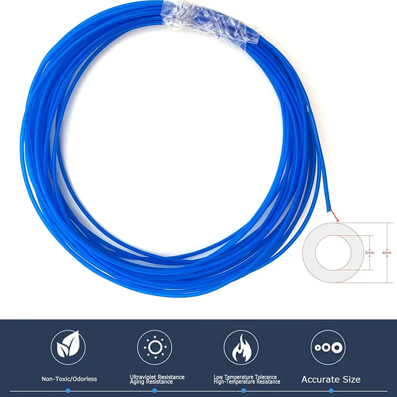 Tubo in PTFE ID 0.3 0.66 1.5 filamento da 3mm resistenza alla corrosione ad alta temperatura tubo parte stampante 3d tubo capillare tipo L J-head