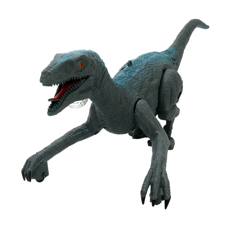New Electric Simulation Dinosaur Toys Sound Effects Lights Walking Velociraptor Toys Boys Pull String Dinosaur Toys