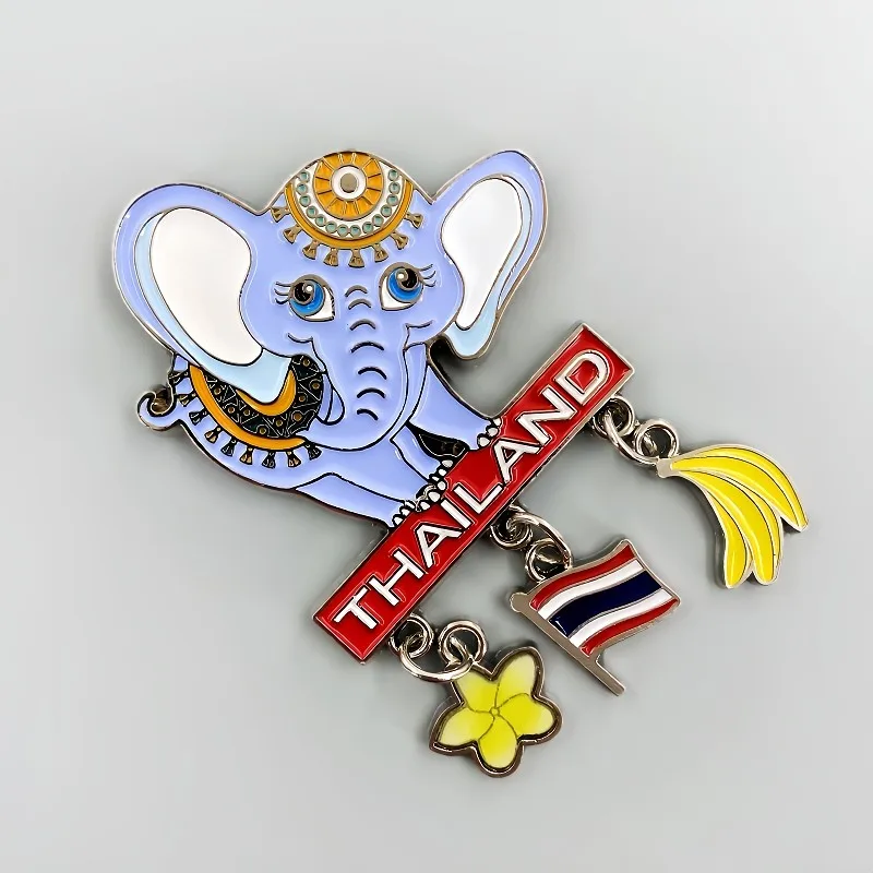 Southeast Asia Thailand Creative Metal Pendant Elephant Decorative Refrigerator Sticker Small Gift