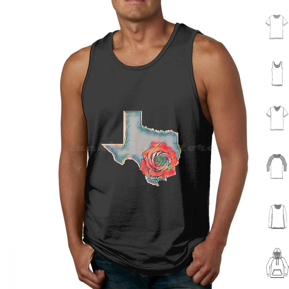 Texas Rose Tank Tops Print Cotton Texas Flag Alexis Texas Texas Walker Texas Ranger Texas Bull Paris Texas Jarden