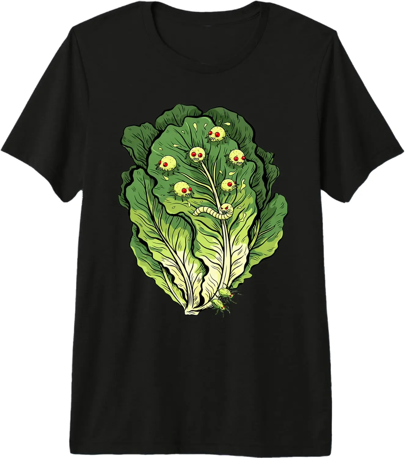 Halloween Scary Lettuce Parasites Funny Trending Costume Premium Tri-Blend T-Shirt Unisex Graphic T‑Shirt, Unique [Your Graphic Design] Print Tee, 100% Cotton Soft Breathable Crew Neck Casual Short Sleeve T‑shirt For Men Women Novelty Daily Tops