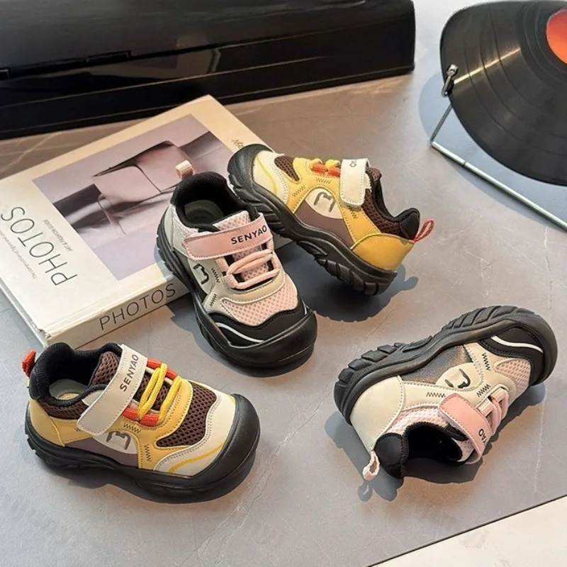 Children's Mesh Breathable Low Top Casual Sports Shoes 2025 Autumn Boys' Soft Sole Comforatble Fashion Versatile Chunky sneakers