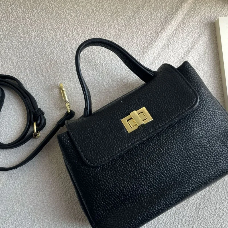 Krean Shoulder Crossbody Bags for Women Litchi Grain Leather Top-handle Bags Casual Commuting Ladies Mini Purses and Handbags