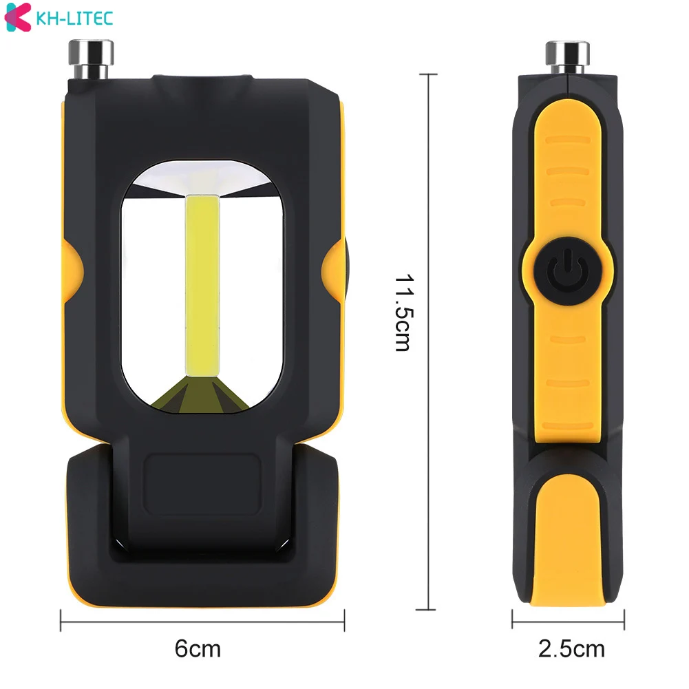 COB LED Flashlight 3 Modes Battery Operated Working Lamp Strong Magnet Mini  Work Light Portable Camping Lantern LED Torch Lamp