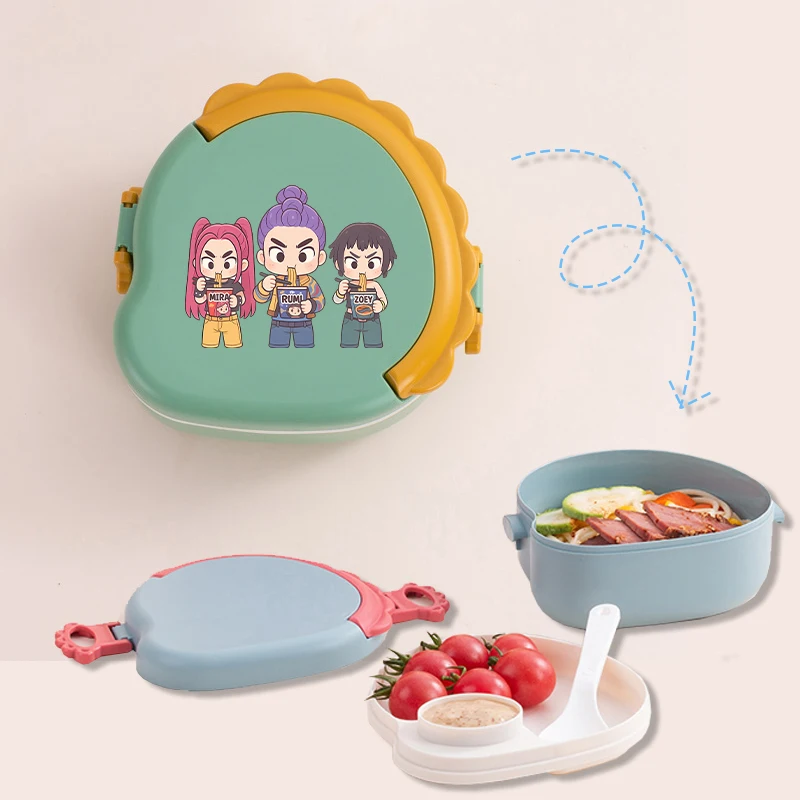 

KPop Demons Hunterss Lunch Box Boy Girl Kawaii Anime Dinner Pail Fun Cute Large Capacity Sealed Bento Boxes Fruit Box Tableware
