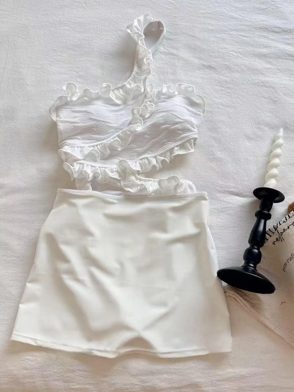 

Женский слитный купальник Moonlight White Tea с открытыми плечами, термокупальник для спа, с рукавами-колокол, утягивающий, повседневный, летний