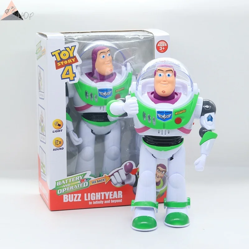 شخصية ريترو توي ستوري باز لايت يير، لعبة المشي والصوت الكهربائية مع تضيء، هدية عيد الميلاد للأطفال
