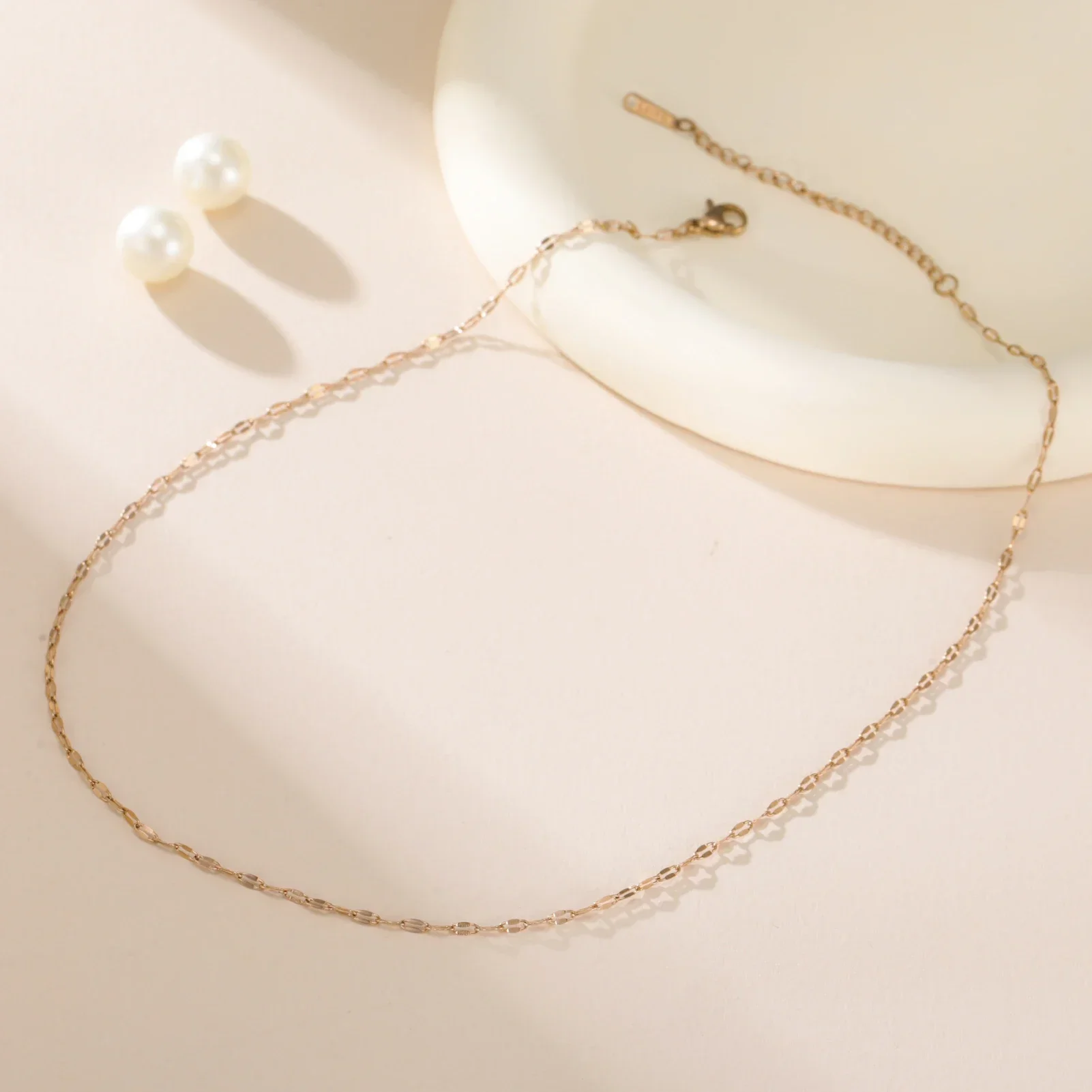 5pcs/lot Lip Chain Necklaces for Women Stainless Steel Gold Color Basic Minimalist Necklace Jewelry Wholesale