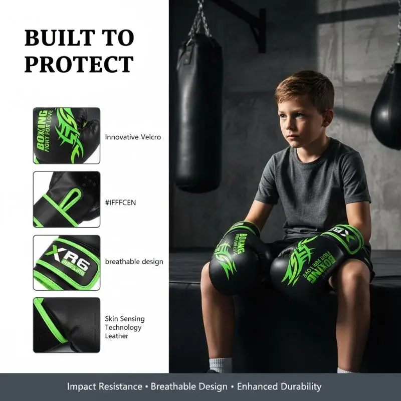 Children Adult PU Sanda Boxing Gloves 4 6 Oz Breathable Professional Taekwondo Muay Thai Training Martial Arts